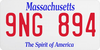 MA license plate 9NG894