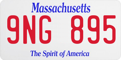 MA license plate 9NG895