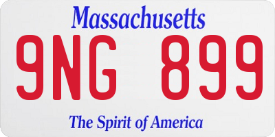 MA license plate 9NG899