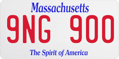 MA license plate 9NG900