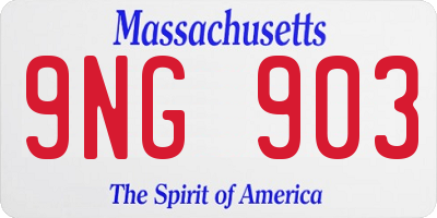 MA license plate 9NG903