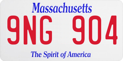 MA license plate 9NG904