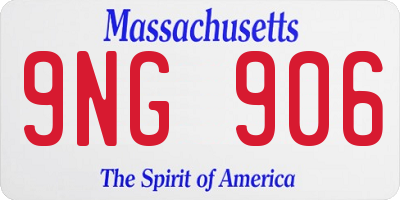 MA license plate 9NG906
