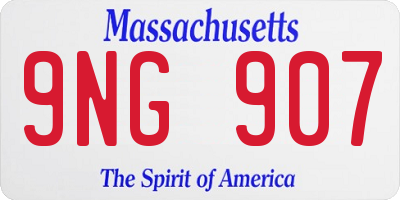 MA license plate 9NG907