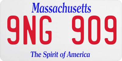 MA license plate 9NG909
