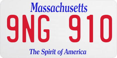 MA license plate 9NG910