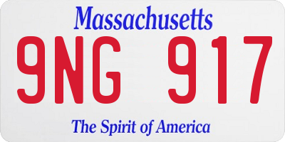 MA license plate 9NG917