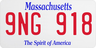 MA license plate 9NG918