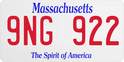 MA license plate 9NG922