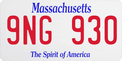 MA license plate 9NG930
