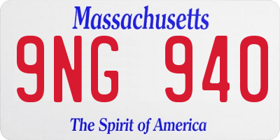MA license plate 9NG940
