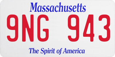 MA license plate 9NG943