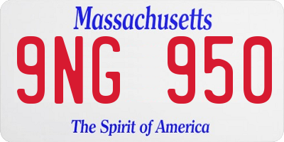MA license plate 9NG950