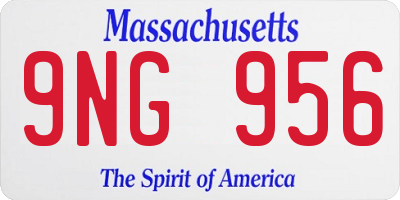 MA license plate 9NG956