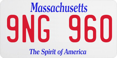 MA license plate 9NG960