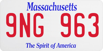 MA license plate 9NG963
