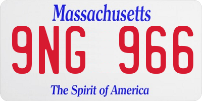 MA license plate 9NG966