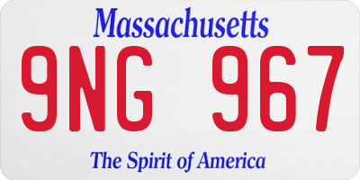 MA license plate 9NG967