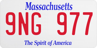 MA license plate 9NG977