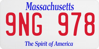 MA license plate 9NG978