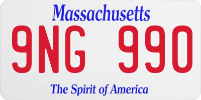 MA license plate 9NG990