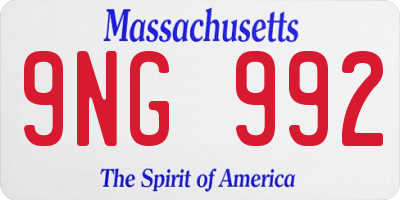 MA license plate 9NG992