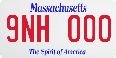 MA license plate 9NH000
