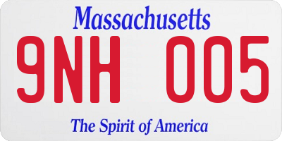 MA license plate 9NH005