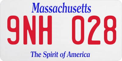 MA license plate 9NH028
