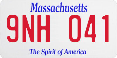 MA license plate 9NH041
