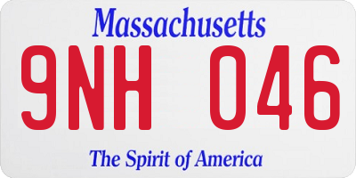 MA license plate 9NH046