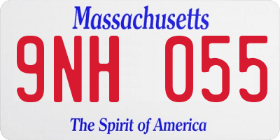 MA license plate 9NH055