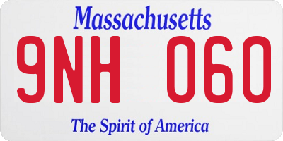 MA license plate 9NH060