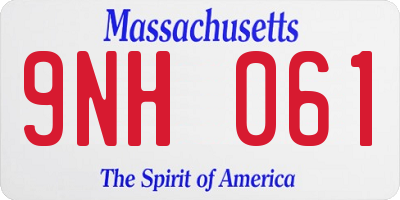 MA license plate 9NH061