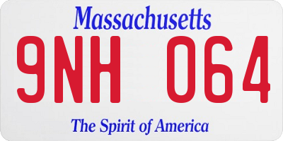 MA license plate 9NH064
