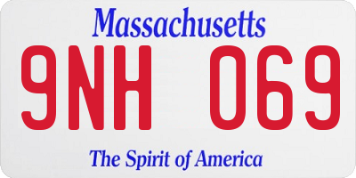 MA license plate 9NH069
