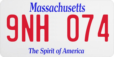 MA license plate 9NH074