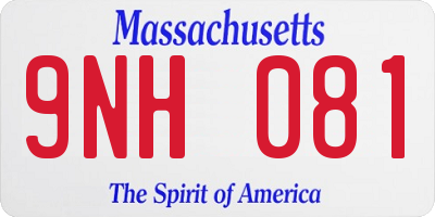 MA license plate 9NH081
