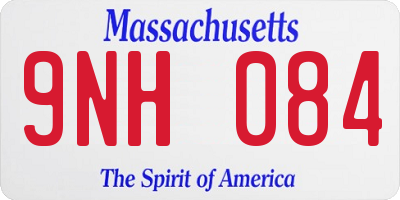 MA license plate 9NH084