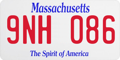 MA license plate 9NH086