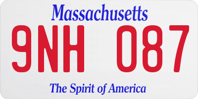 MA license plate 9NH087