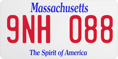 MA license plate 9NH088