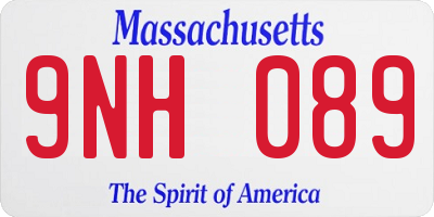 MA license plate 9NH089