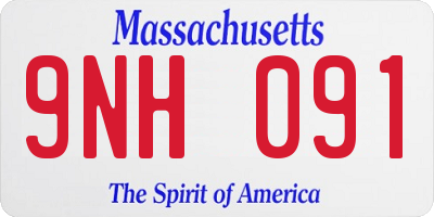 MA license plate 9NH091