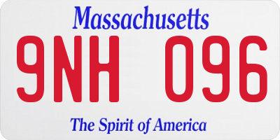 MA license plate 9NH096