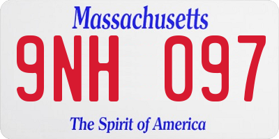 MA license plate 9NH097