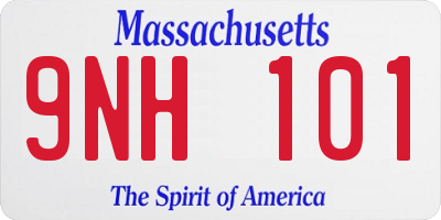 MA license plate 9NH101