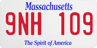MA license plate 9NH109