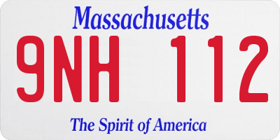 MA license plate 9NH112