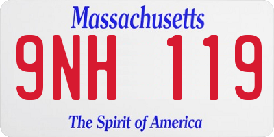 MA license plate 9NH119